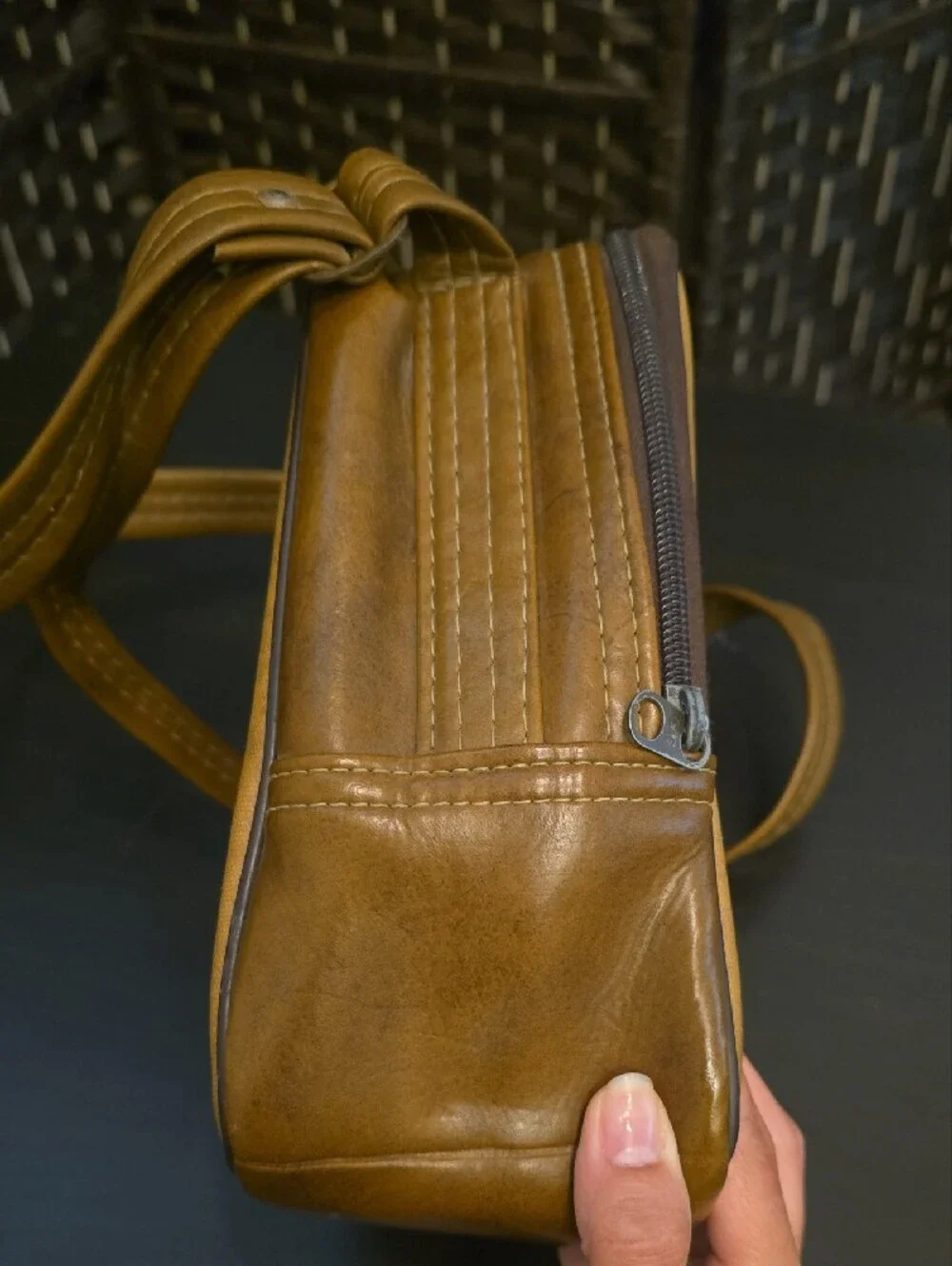 Vintage Kodak Camera Men's Leather Messenger Crossbody Bag